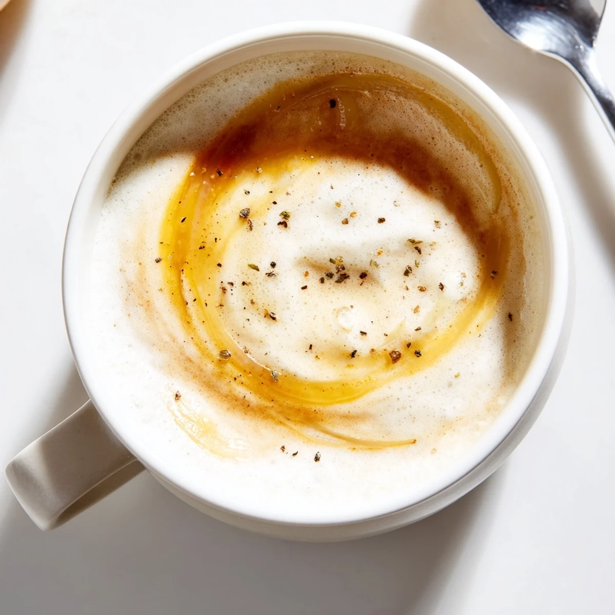 Creamy onion latte blend, a daring twist on traditional espresso drinks.