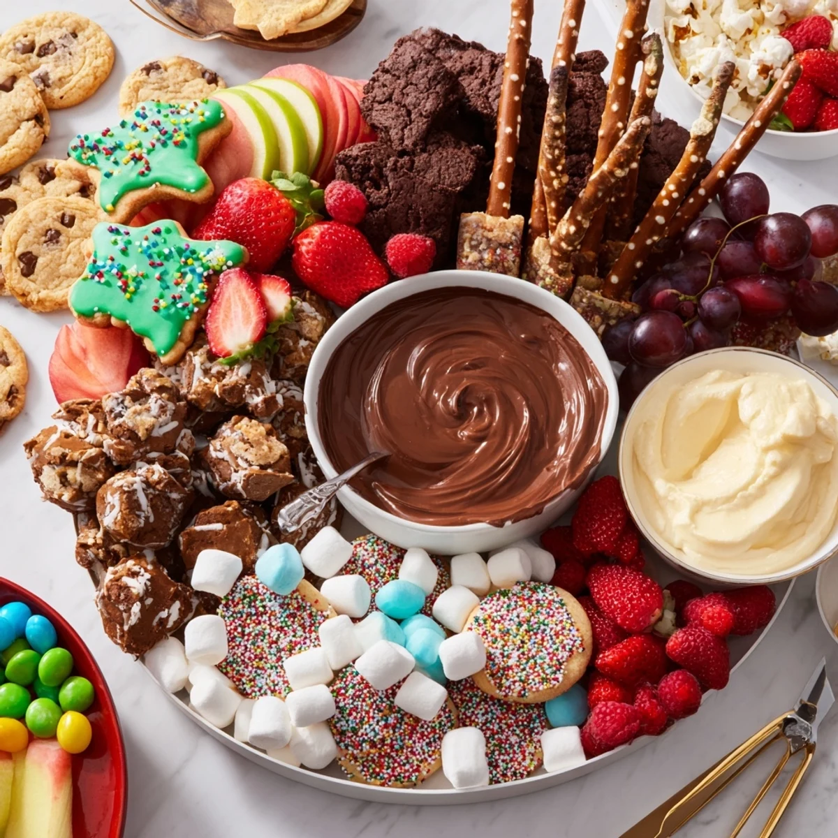 Delicious dessert boards featuring sweet treats and vibrant fruits for gatherings.  