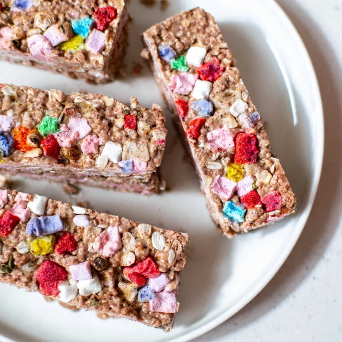 Homemade gummies and crispy freeze-dried fruit brighten up these snack bars.  