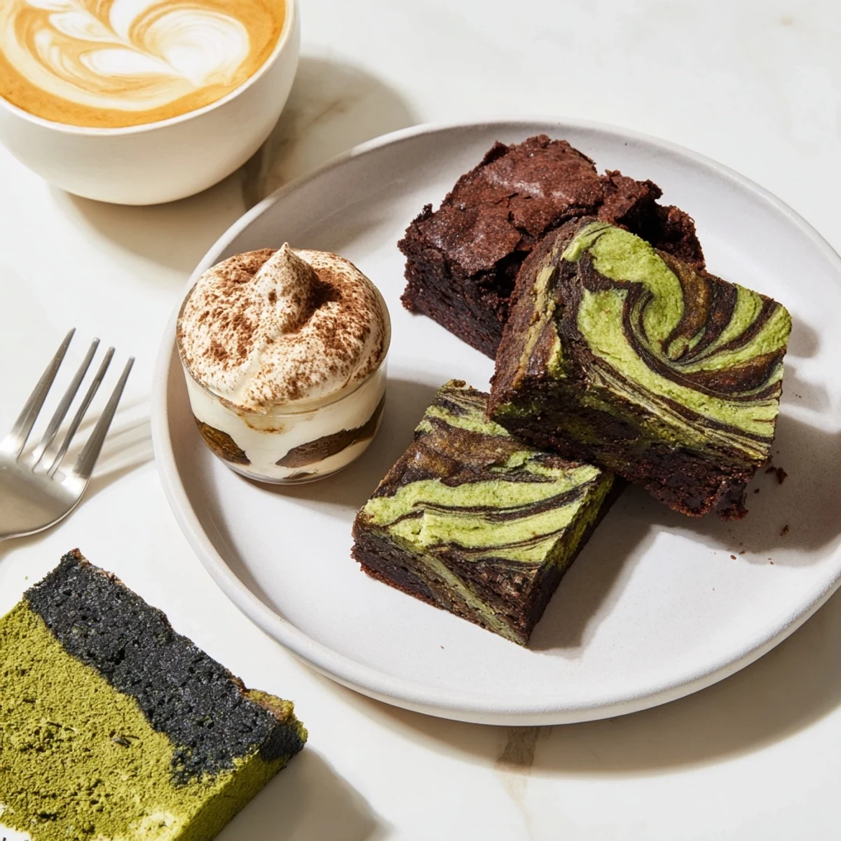 Savor the rich flavors of Global Dessert Mash-Ups with unique cheesecake bars showcased.