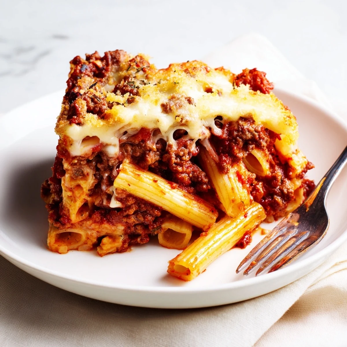Cheesy Beef Penne Bake