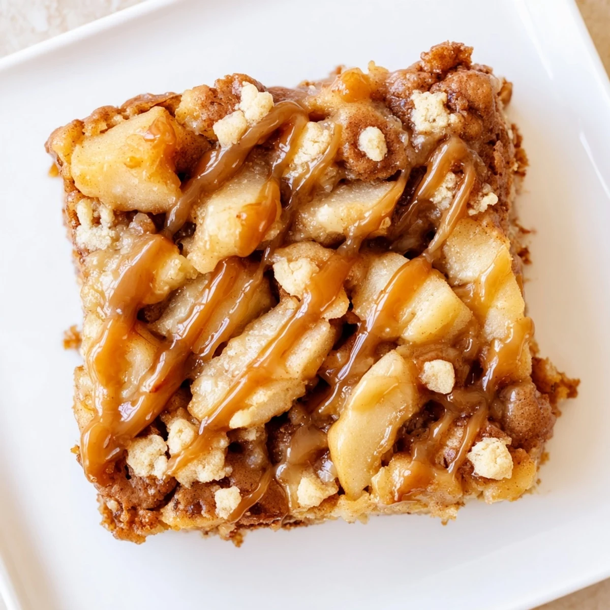 Golden-baked Caramel Apple Cookie Bars with a gooey caramel layer and cinnamon-spiced apples.