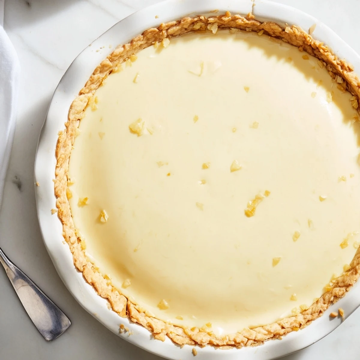 Simple ingredients create a velvety texture in this easy, homemade Water Pie, perfect for dessert.