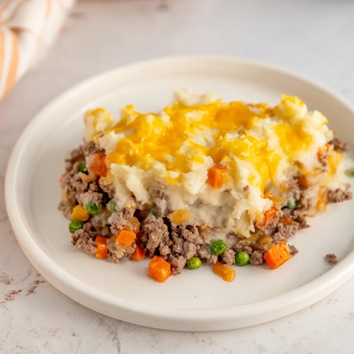 Golden, bubbly Budget Shepherds Pie with a cheesy mashed potato topping, perfect for dinner tonight.