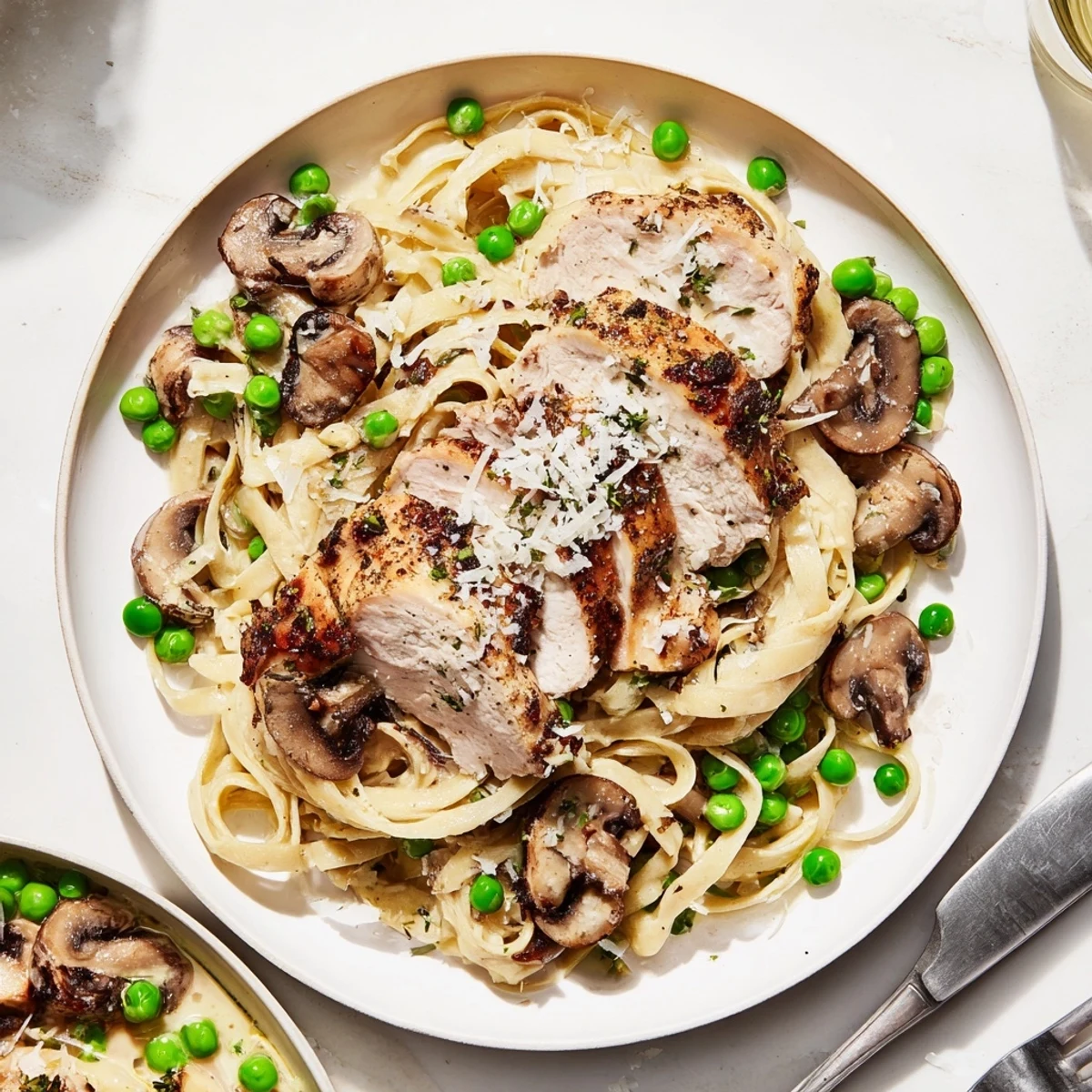 Slow-cooked Creamy Chicken Alfredo, tender chicken in a rich, bubbling Alfredo sauce, ready to serve.