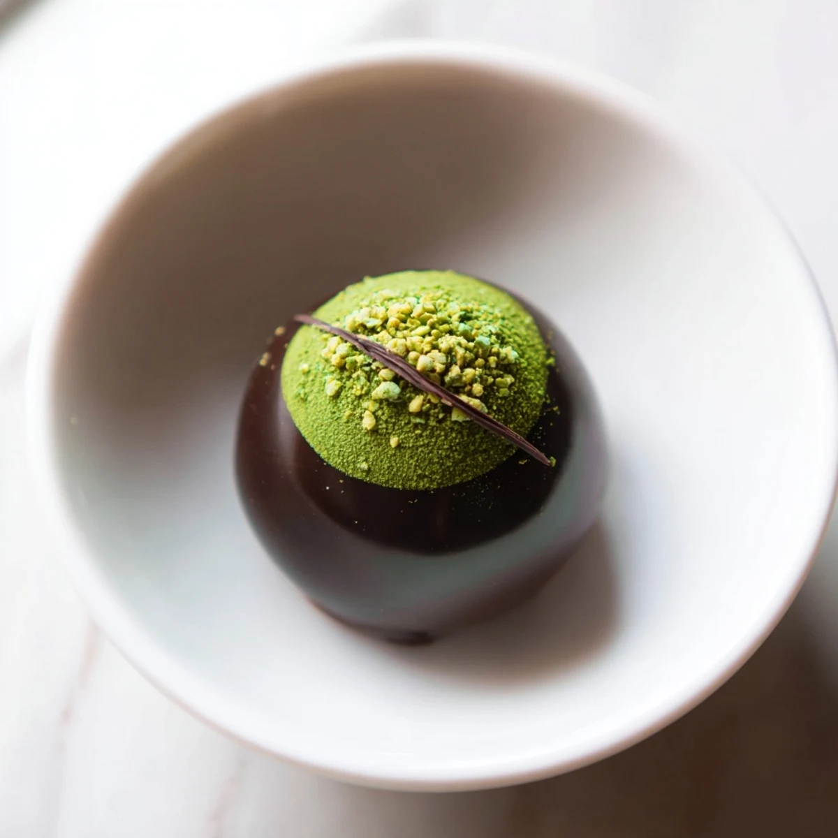 Find yourself enjoying the intense peppermint and matcha flavors in these decadent truffles.
