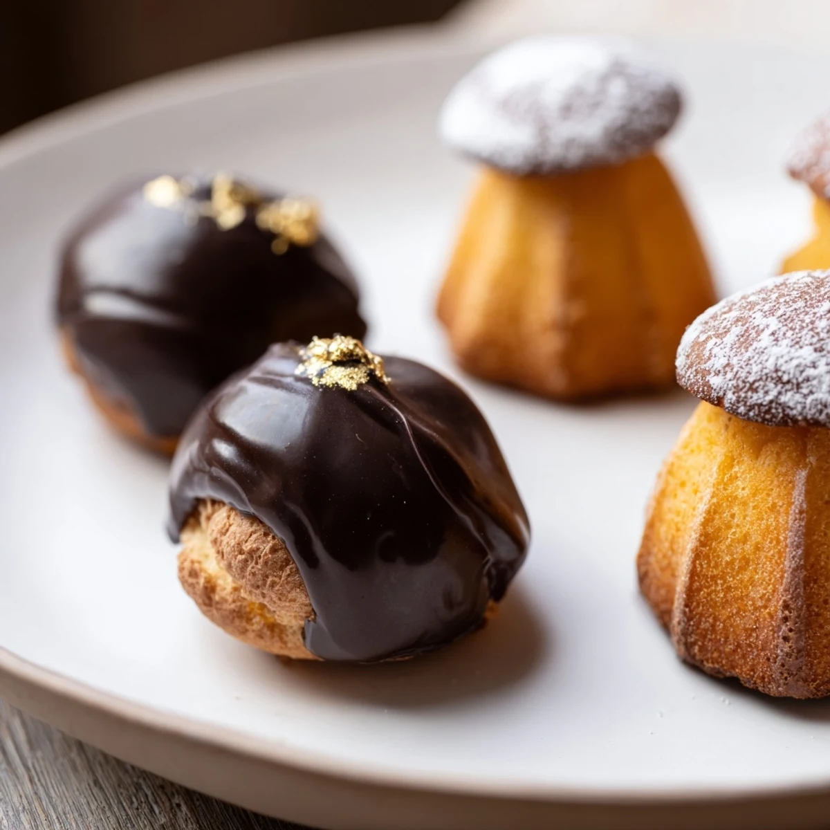 Delicate Piste de Train Mignardises, a whimsical French dessert train on a serving platter, ready to be enjoyed.