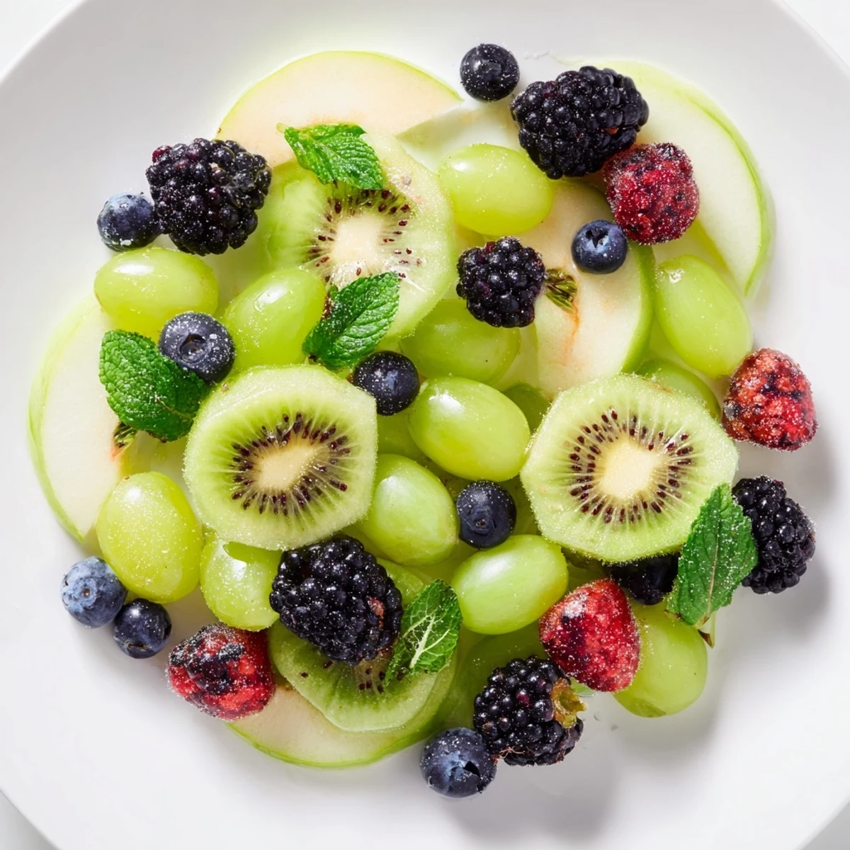 A visually stunning, vibrant Aurora Borealis Sweep fruit platter ready for dessert or snacking.