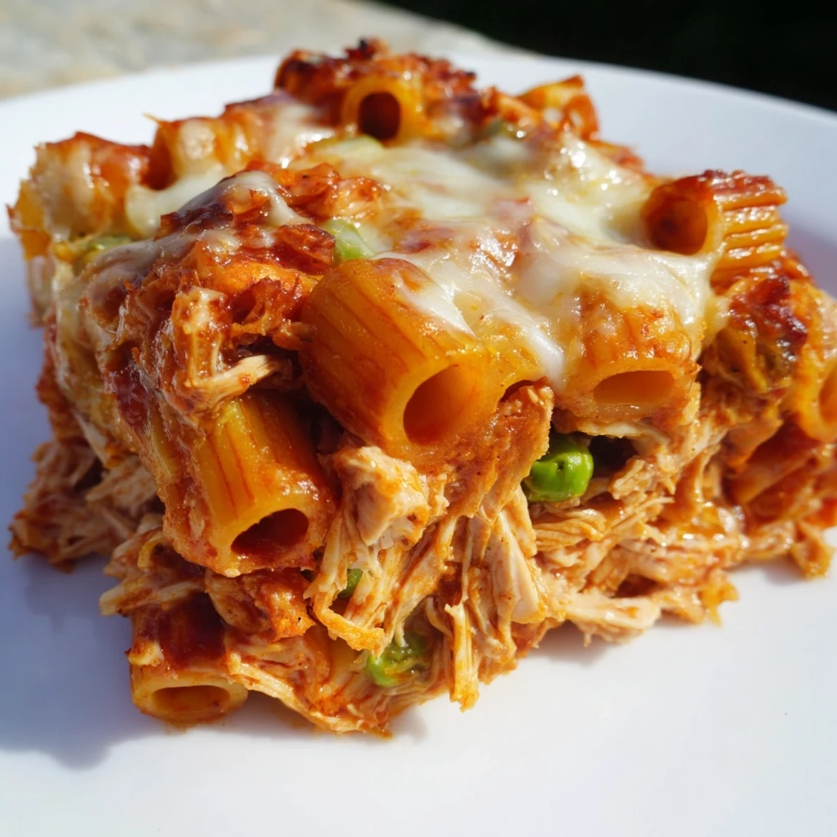 A warm, bubbly dish of Moist Maker Pasta Casserole, a comforting turkey and cheese bake.