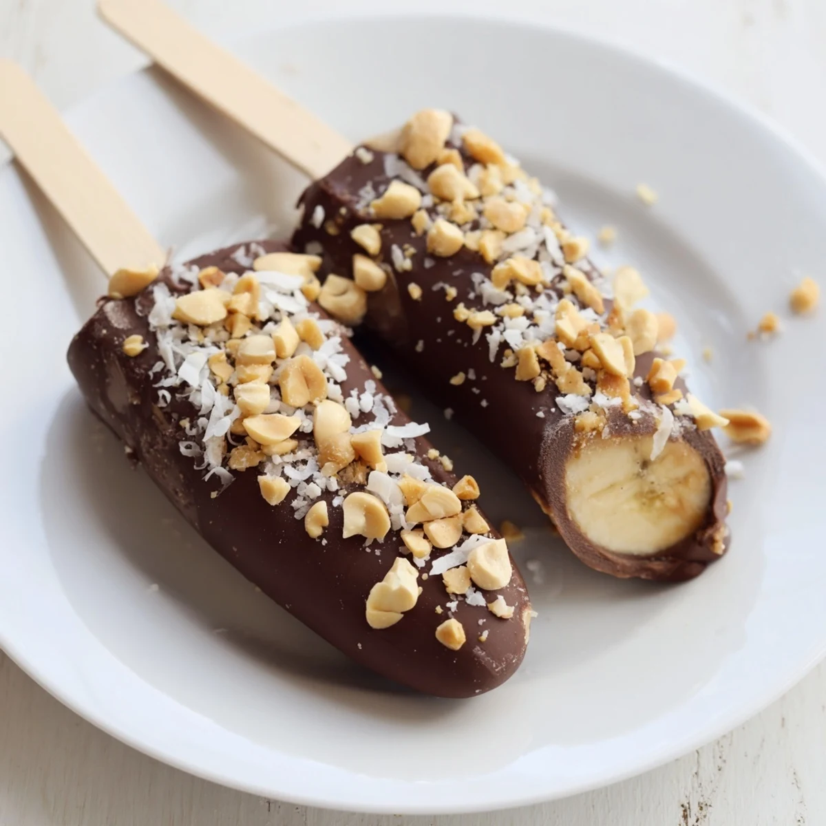 Delicious Frozen Banana Chocolate Pops, a refreshing American dessert treat, perfect for cooling off.
