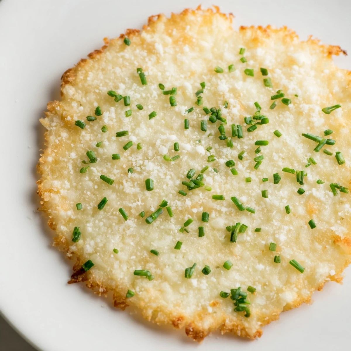 Close-up of baked golden Crispy Cottage Cheese Chips, with hints of garlic and savory spices, ready to eat.
