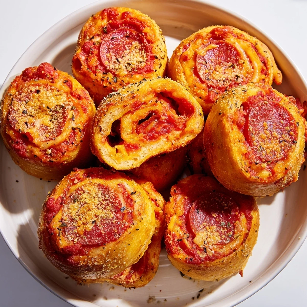 Bite into these crispy air fryer pizza rolls loaded with pepperoni and mozzarella cheese.
