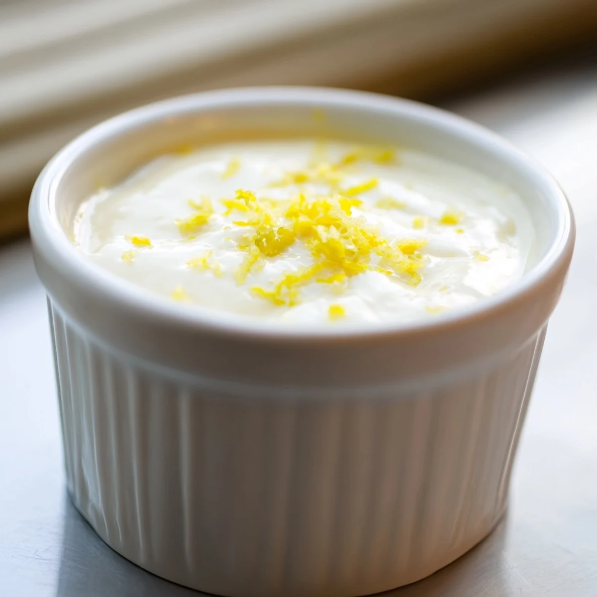 Velvety smooth 3-Ingredient Lemon Posset, offering the perfect balance of sweet and tart, chilled until set.