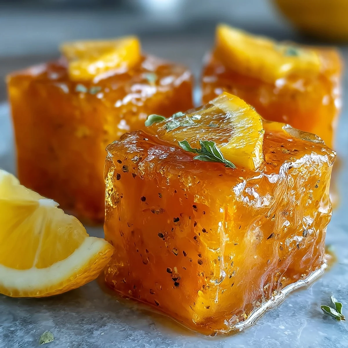 Bright yellow Lemon Ginger Turmeric Wellness Cubes glisten in a white ice cube tray with fresh lemon slices nearby.