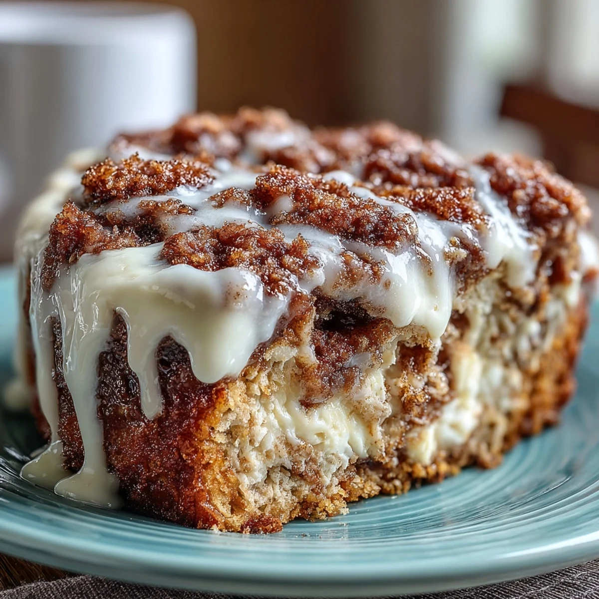 Golden, baked High-Protein Cinnamon Swirl Coffee Cake Oats with a crumble topping cooling on a wire rack.