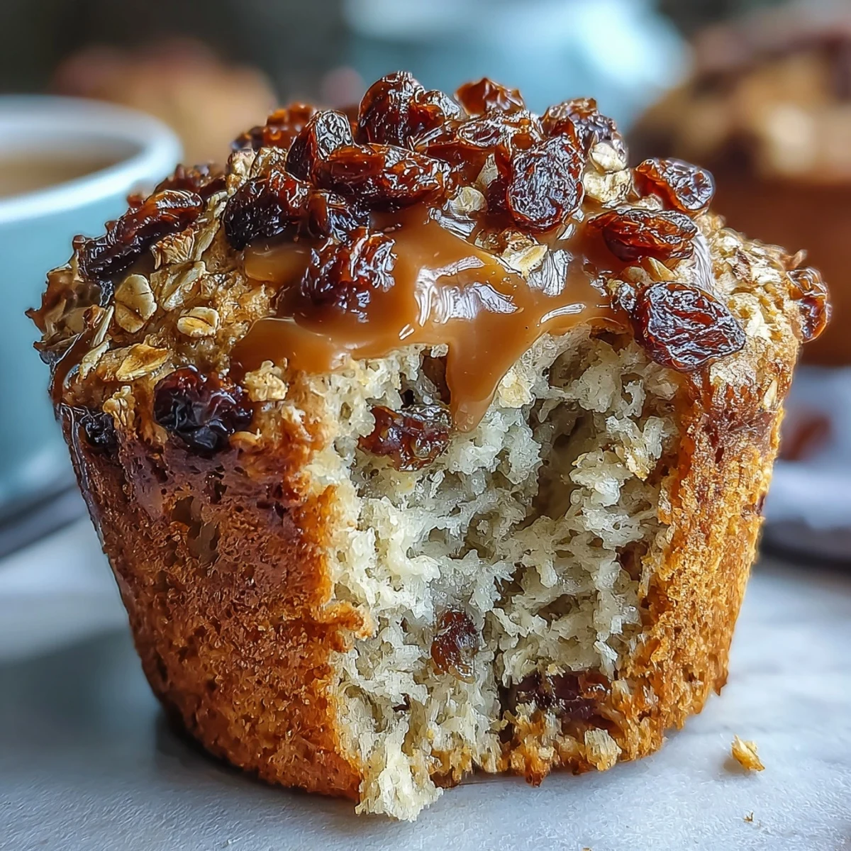 Golden Irish soda bread muffins studded with plump raisins and hearty oats, perfect for a cozy breakfast or afternoon tea.  