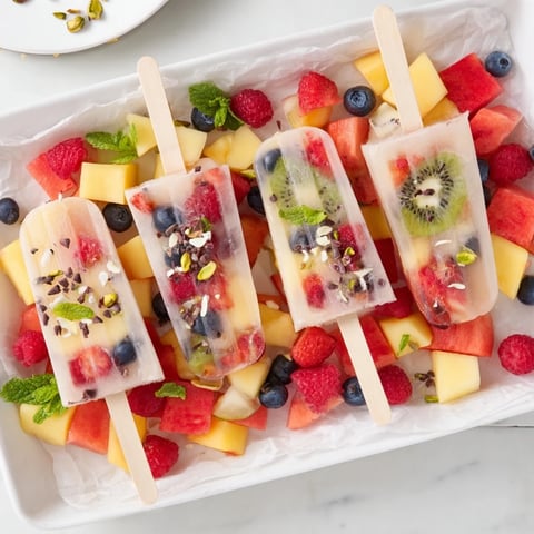 Summer Popsicle Board: A colorful summer dessert board overflowing with fruity homemade popsicles and toppings galore.