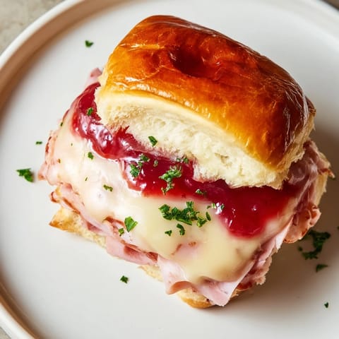 Cherry Glazed Ham Cheese Slider