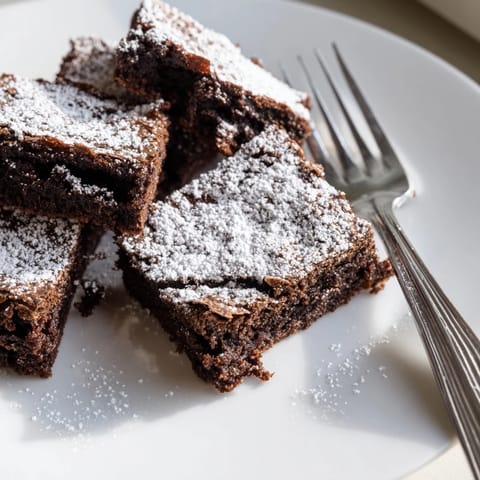 Brownie Squares Powdered Sugar
