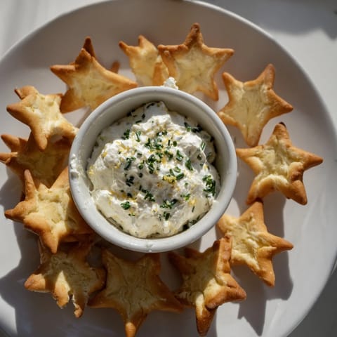 Festive star-shaped crackers dip