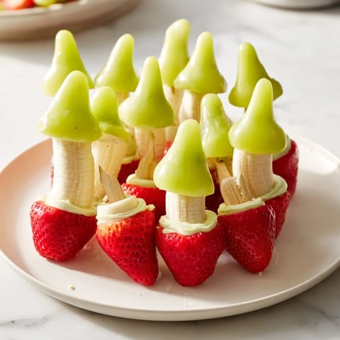 Elf Hat Strawberry Skewers