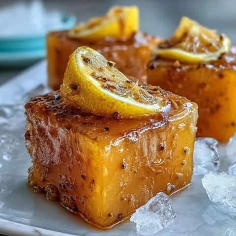 Small ice cubes feature vibrant orange turmeric and specks of ginger in a stainless steel tray ready for freezing.