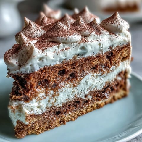 Golden-brown Fluffy Hojicha Cake cut open to reveal soft sponge and silky hojicha whipped cream swirls.