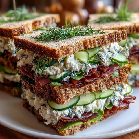 Three varieties of delicate finger sandwiches—cucumber dill, creamy egg salad, and savory ham—perfect for Derby parties or afternoon tea.