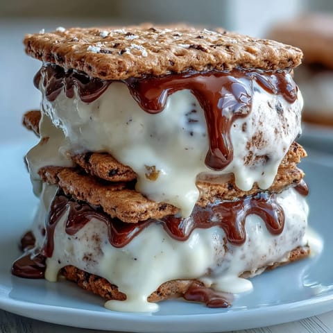 Vanilla Bean Frappuccino Ice Cream Sandwiches with creamy vanilla bean ice cream between rich espresso cookies, perfect for summer treats.