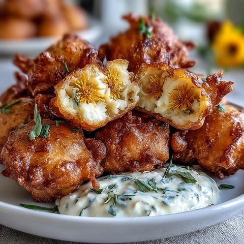 Crispy Dandelion Fritters Herb #563