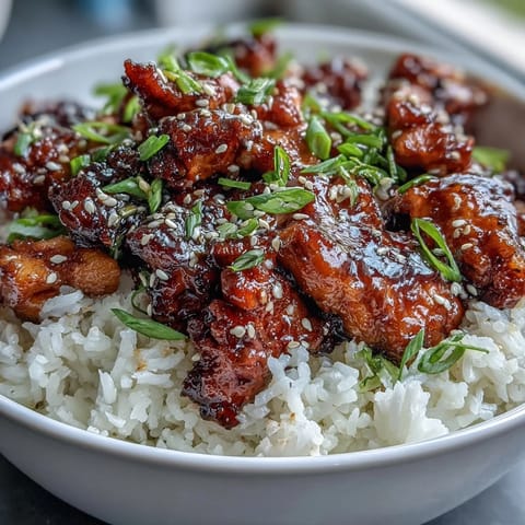 Honey Garlic Chicken Rice #578