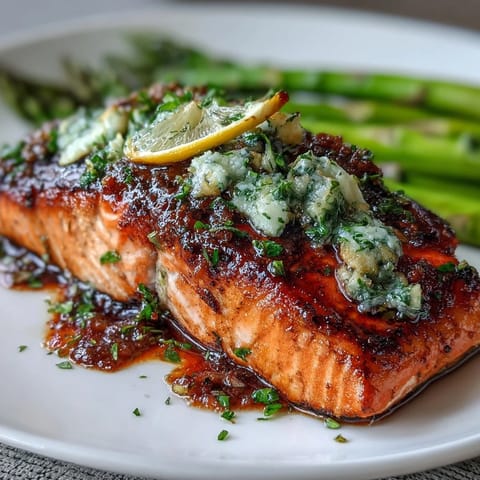 Garlic Butter Salmon Asparagus #575