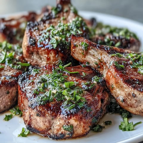 Elegant lamb chops with zesty mint gremolata, perfect for a festive Mediterranean-inspired dinner.