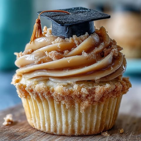 Festive vanilla Graduation Cupcakes with black and gold fondant celebrate achievement.
