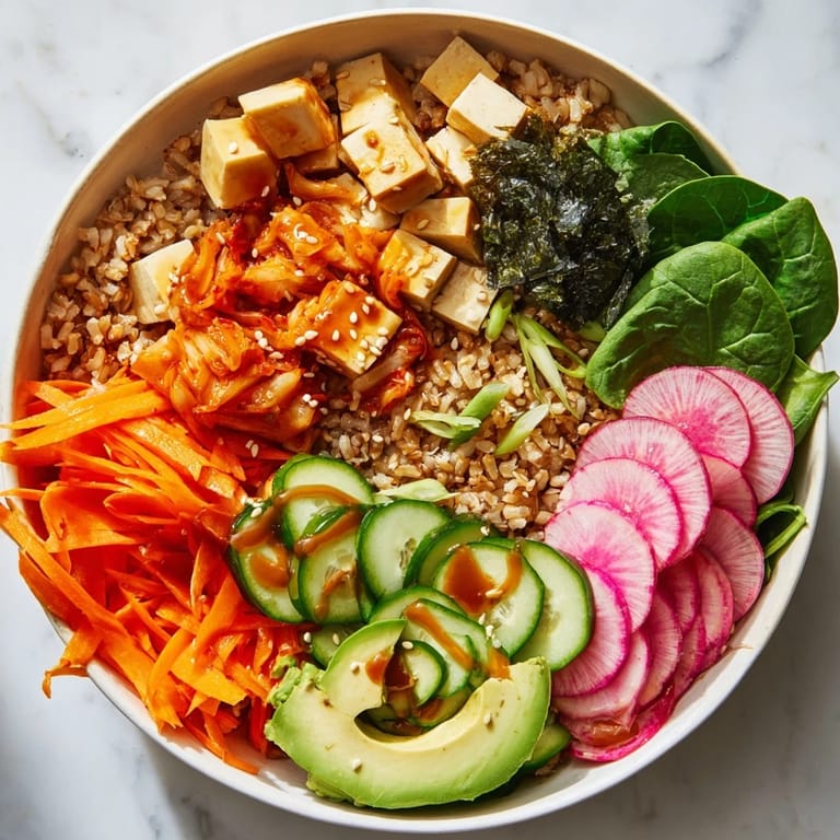 Vibrant bowl of fermented vegetables and grains, perfect for a healthy lunch delight.