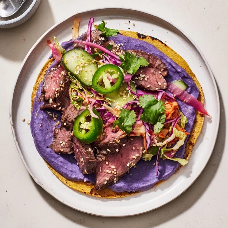 Colorful bowls of Global Street-Food Fusion Tacos piled high with zesty toppings.