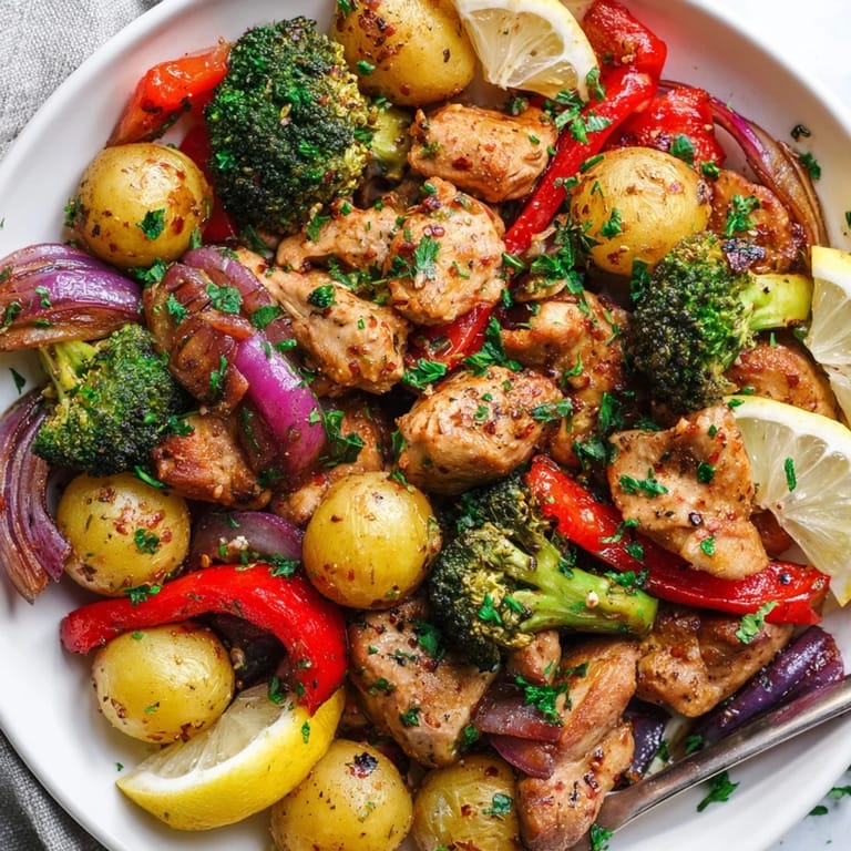 A colorful Lazy Gourmet Chicken & Vegetable One-Pot ready for a weeknight dinner.  