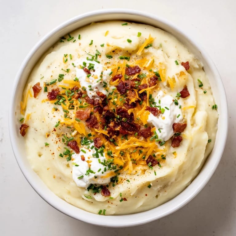 Homemade The Ultimate Baked Potato Soup, showcasing creamy texture and fresh chives, a hearty comfort food.