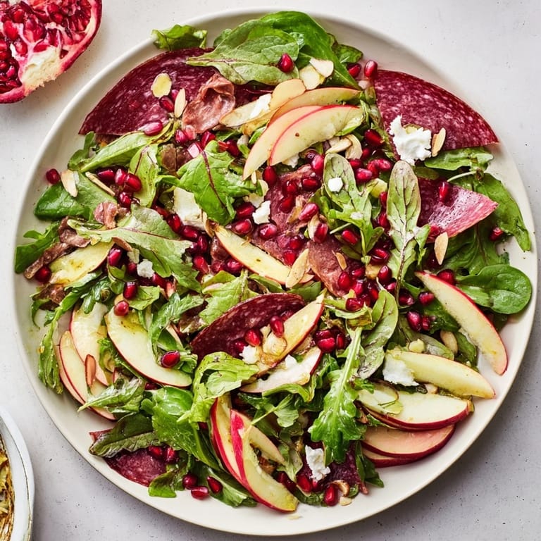 A close-up of the fully dressed Hot Girl Christmas Salad, ready for serving at a holiday feast.