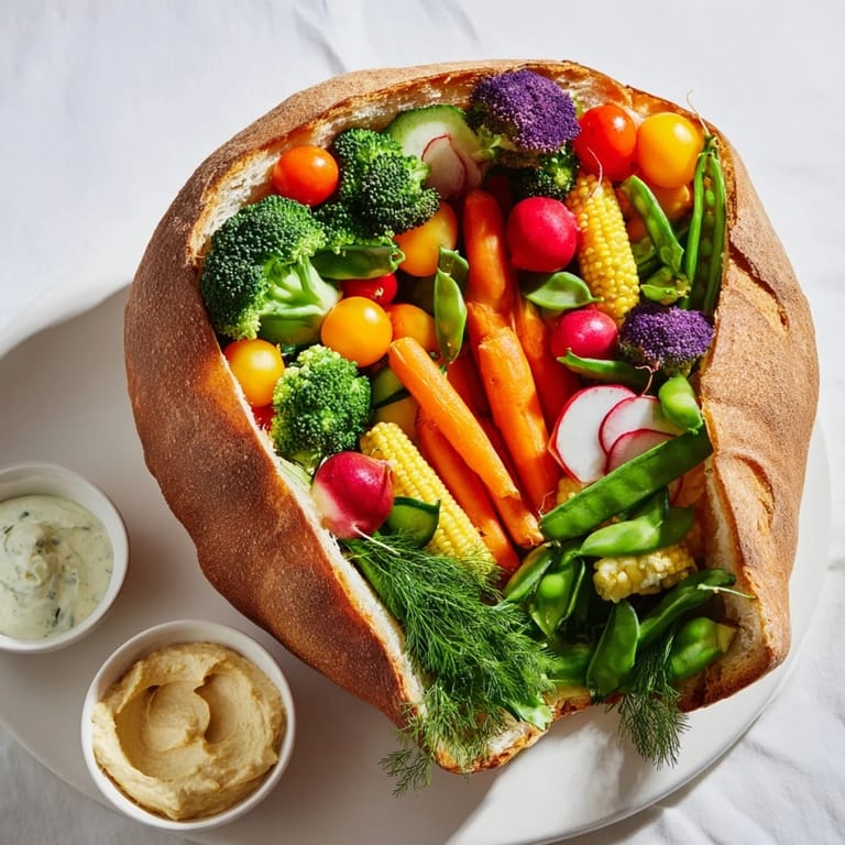 Thanksgiving Cornucopia Veggie Board spilling over a platter, filled with crunchy carrots, snap peas, and bright tomatoes.