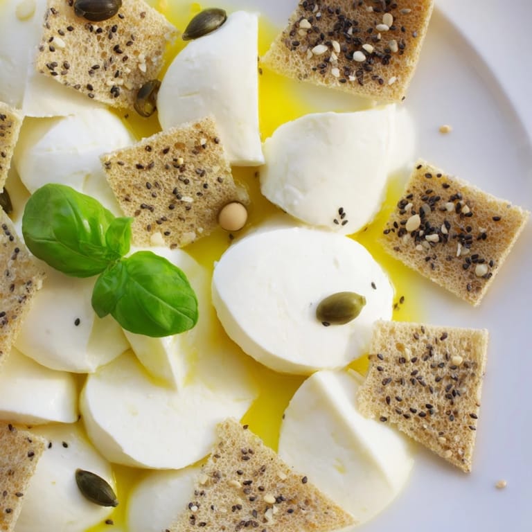 Geometric arrangement of a stunning Black and White Formal Affair, served with fresh figs and sesame seeds.