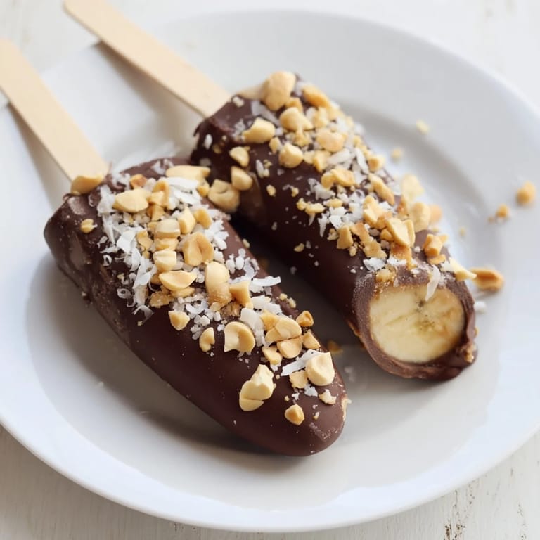Delicious Frozen Banana Chocolate Pops, a refreshing American dessert treat, perfect for cooling off.