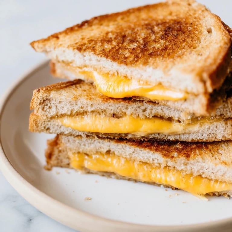 A close-up of a perfectly toasted air fryer grilled cheese, ready to be sliced and devoured with delight.