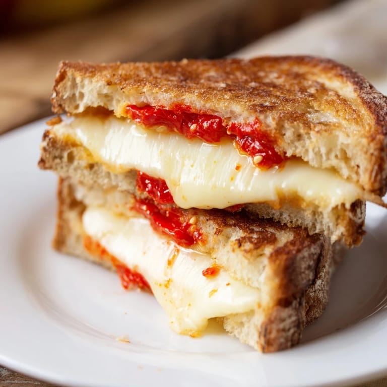 Imagine the warm, melty cheese: a fantastic Brie and Chili Crisp Grilled Cheese is ready to enjoy.