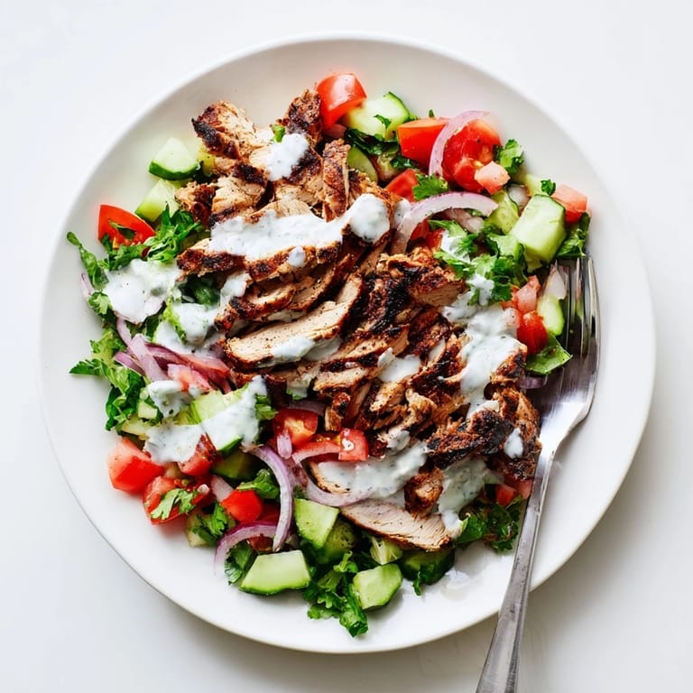 Tender marinated chicken and colorful vegetables make this Chicken Shawarma Salad a fresh, satisfying main dish.
