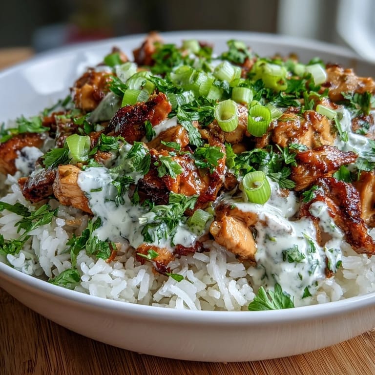Freshly prepared Coconut Chicken Rice Bowl served hot, highlighting tender meat and fluffy grains.