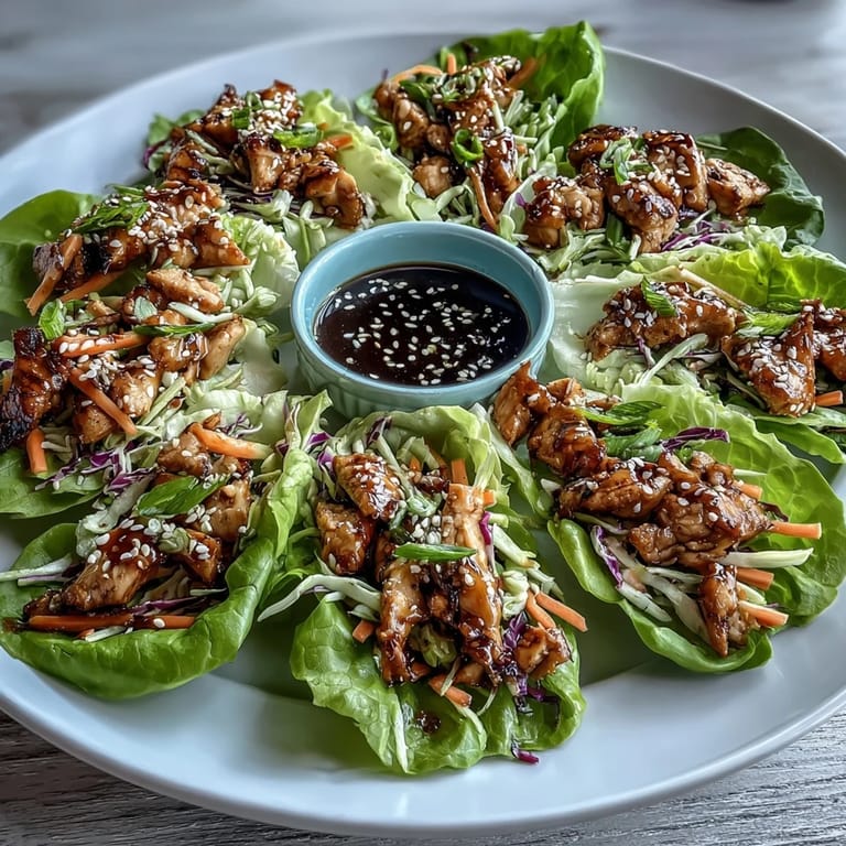 Juicy ground chicken with ginger and Napa cabbage in a low-carb Potsticker-Inspired Chicken Lettuce Boat.