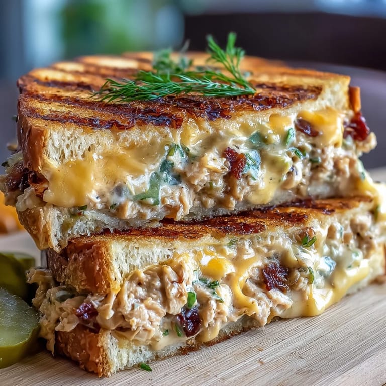 Deliciously grilled tuna melt, a classic comfort food bursting with flavor.