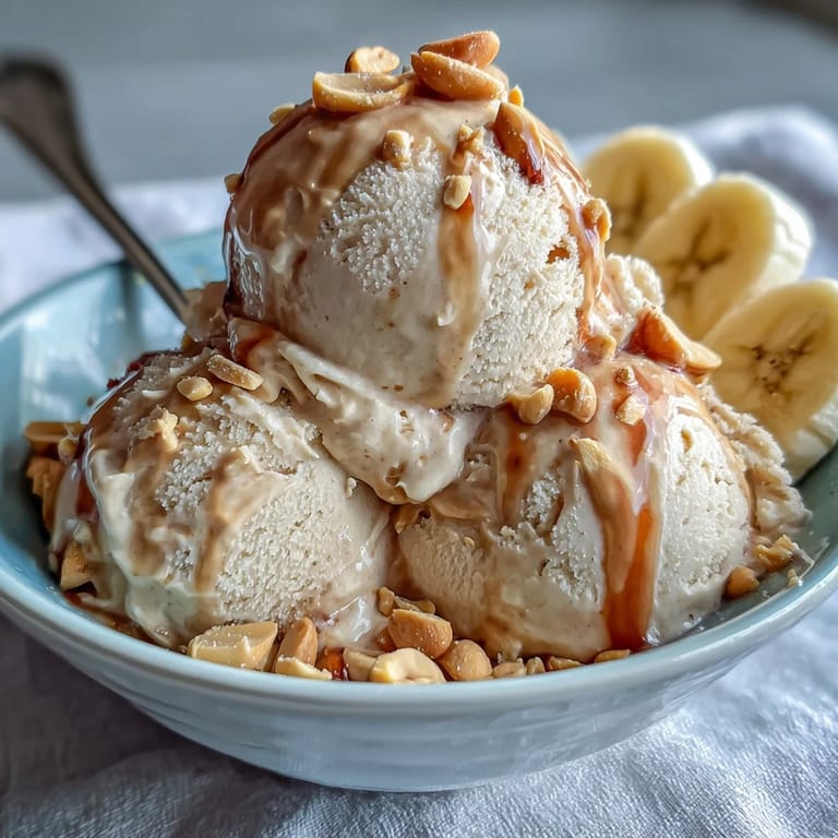 Taste this naturally sweet 4-Ingredient Peanut Butter Banana Ice Cream dessert.