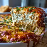 Creamy cottage cheese buffalo chicken dip baked with melty cheeses, shredded chicken, and spicy buffalo sauce, perfect for game day.